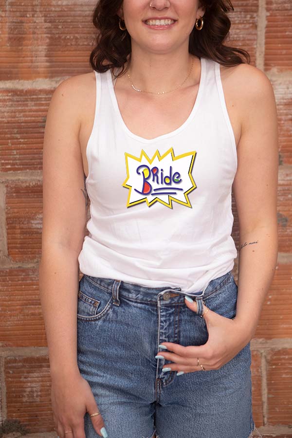 Cartoon Bride & Babe Tanks - For Your Ultimate 90s Bachelorette Party!