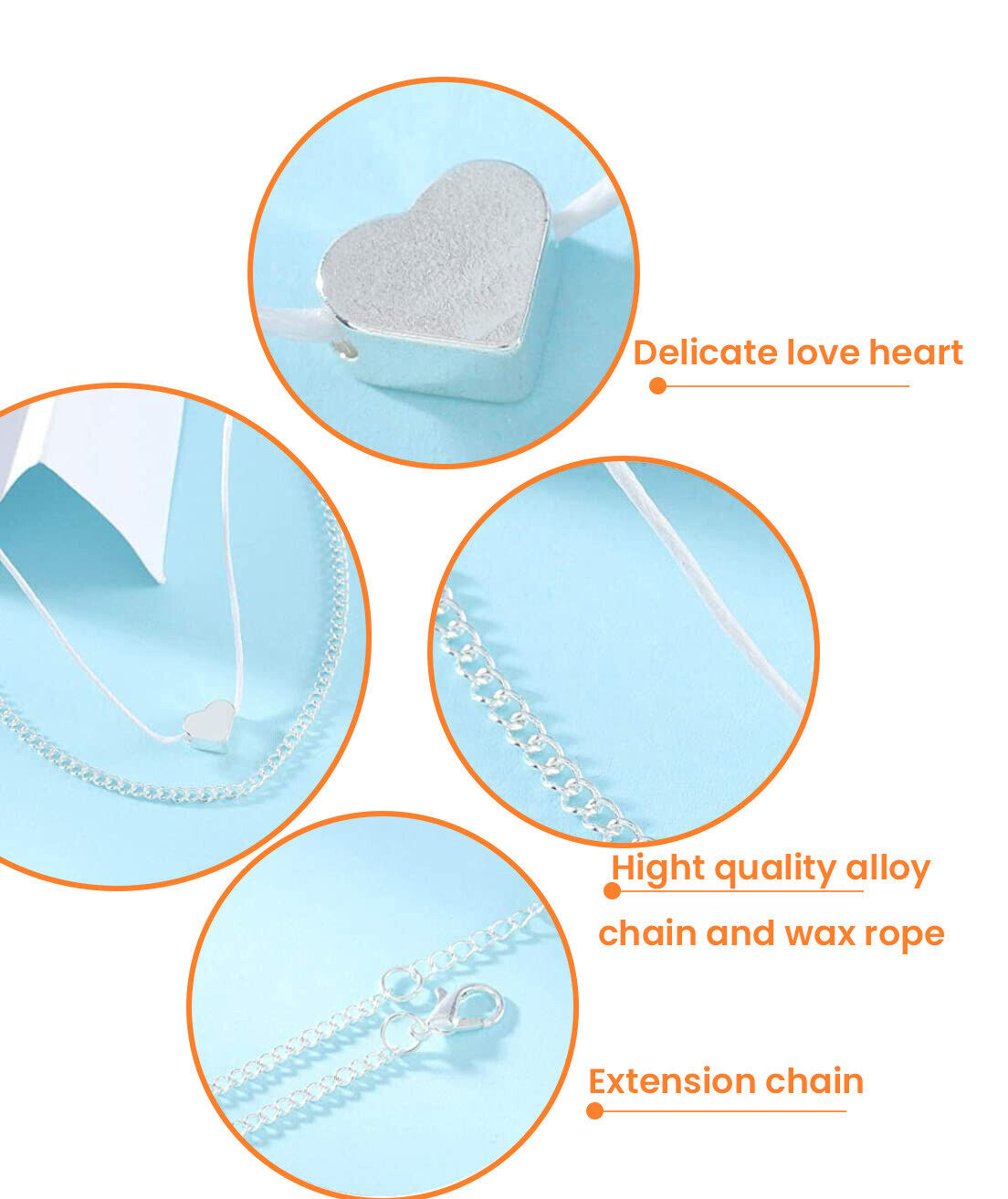 Women's Fashion Love Heart Ankle Bracelet