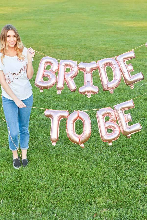 Bride to Be Rose Gold 16" Balloon Banner | Multiple phrases!