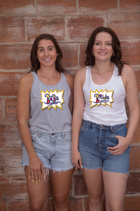 Cartoon Bride & Babe Tanks - For Your Ultimate 90s Bachelorette Party!